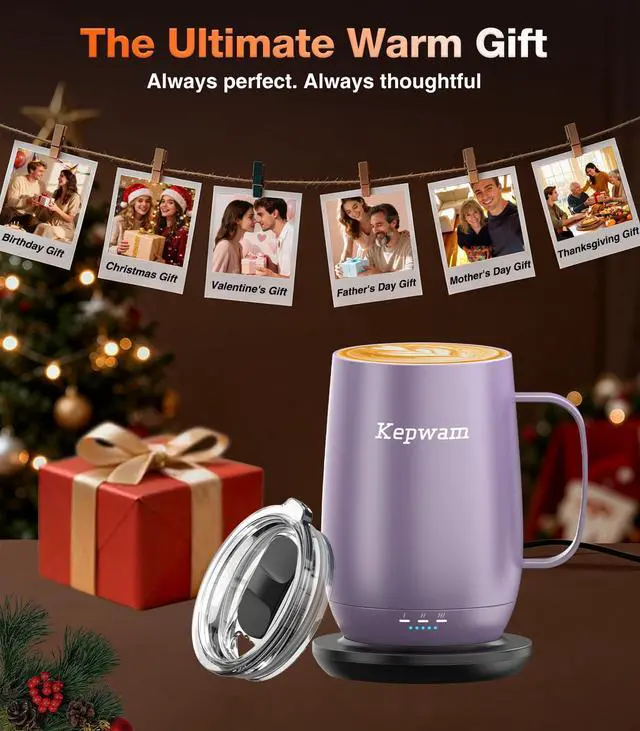 Alt view image 6 of 7 - Smart Heated Coffee Mug T2-Plus, 20oz Rechargeable Self Heating Coffee Mug with 8-Hour Battery & Temp Control, Perfect Coffee Warmer Gift for Men Women