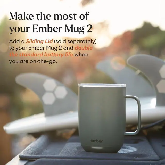 Alt view image 4 of 7 - Temperature Control 14oz Smart Mug 2, App-Controlled and Rechargeable Heated Coffee Cup Warmer with Intelligent LED Display, Sage Green.