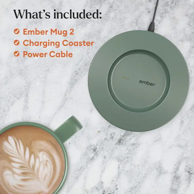 Alt view image 5 of 7 - Temperature Control 14oz Smart Mug 2, App-Controlled and Rechargeable Heated Coffee Cup Warmer with Intelligent LED Display, Sage Green.