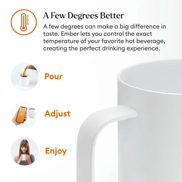 Alt view image 6 of 7 - Temperature Control Smart Mug 2, 10 Oz, App-Controlled Heated Coffee Mug with 80 Min Battery Life and Improved Design, White