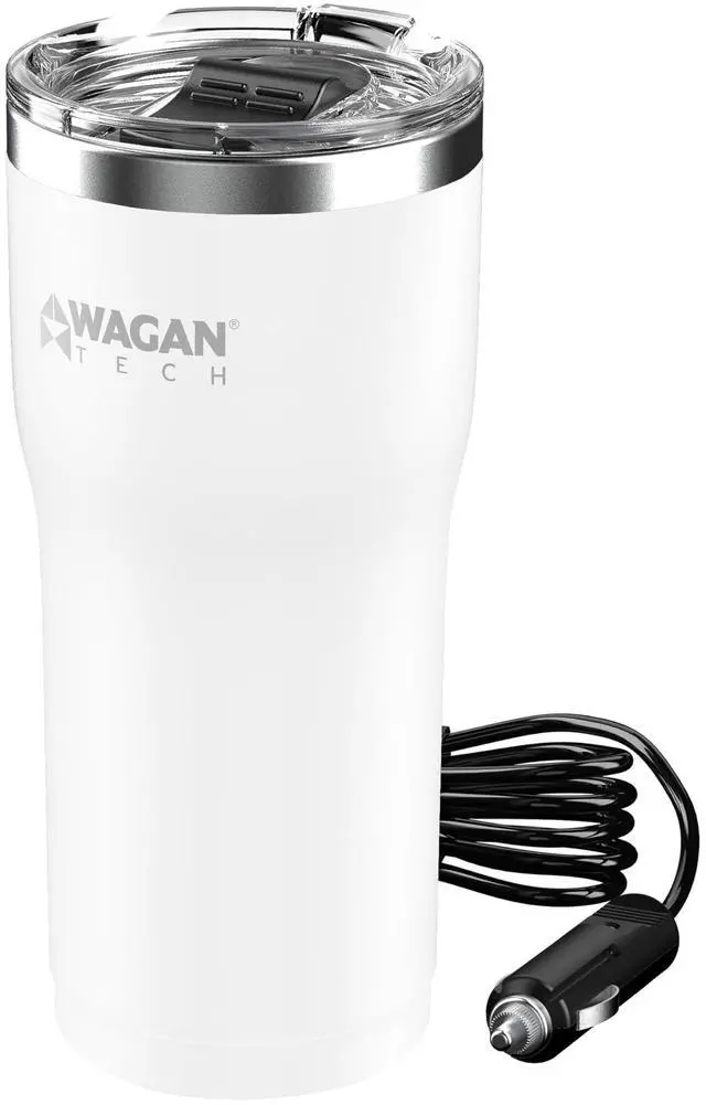 Main image of EL6102 12V Travel Car Heated Mug Portable 16oz Stainless Steel Anti-Spill Lid Slip resistant base Car Coffee Warmer Coffee Cup USBC PD20W 12V DC (White)
