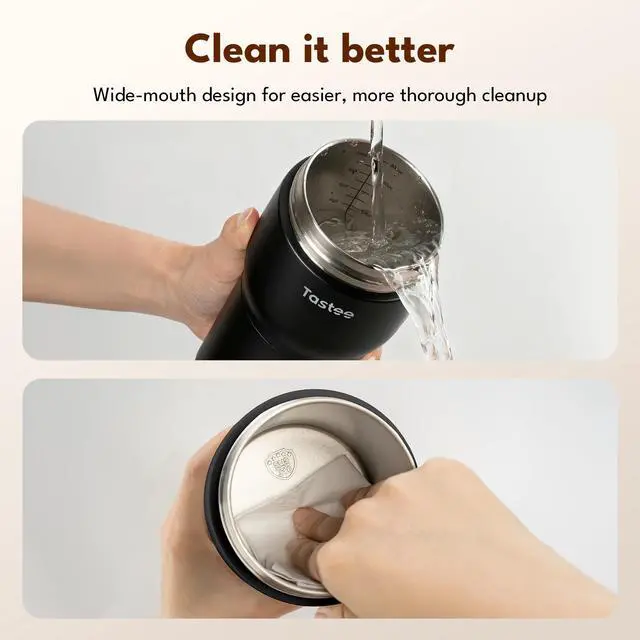 Alt view image 7 of 7 - Heated Coffee Mug 12oz Portable Travel Mug with 1 Precise Temperature Control, 8-Hour Heat Retention, 30W Fast Charging, Leak-Proof, Wide Mouth, Gift-Ready for Office, Home & Outdoor(Black)