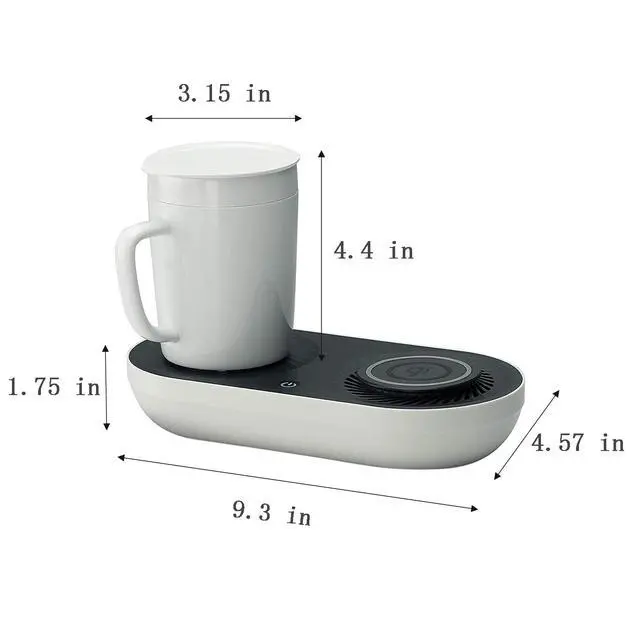 Alt view image 6 of 6 - Coffee Mug Warmer, Drink Cooler with Wireless Charger, Smart Cup Warming, Beverage Cooling and Phone Charging 3 in 1 for Desk Office Gift