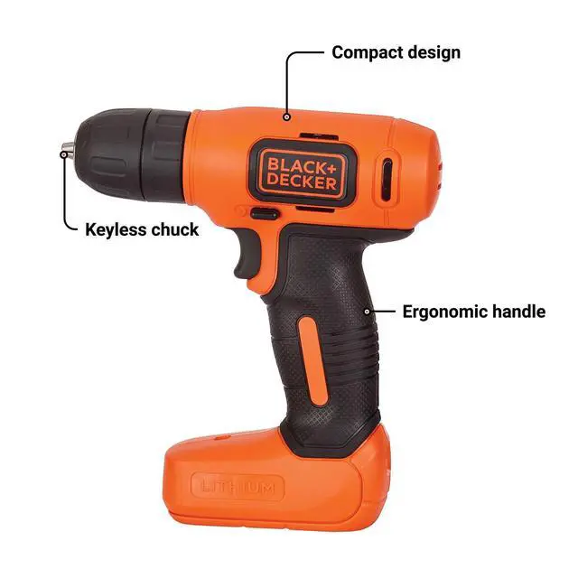 Alt view image 2 of 7 - 8V MAX* Cordless Drill + 43 pc. Home Decor Project Kit (BDCD8HDPK)
