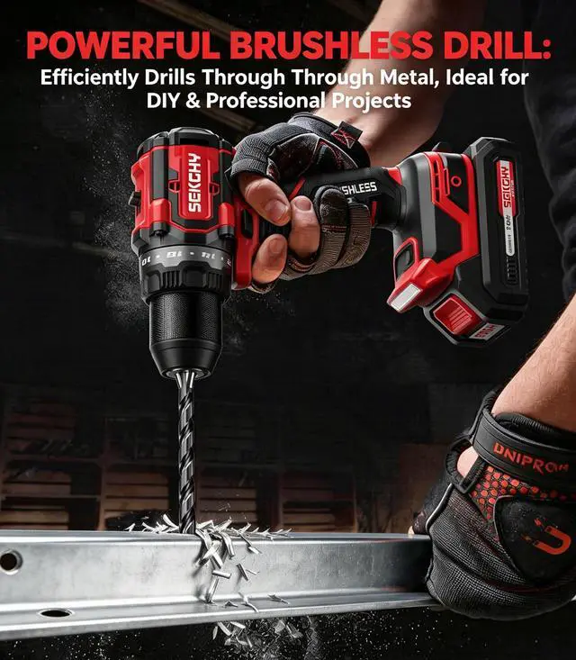 Alt view image 2 of 7 - Brushless Power Drill Cordlesswith battery and charger 70 N.m