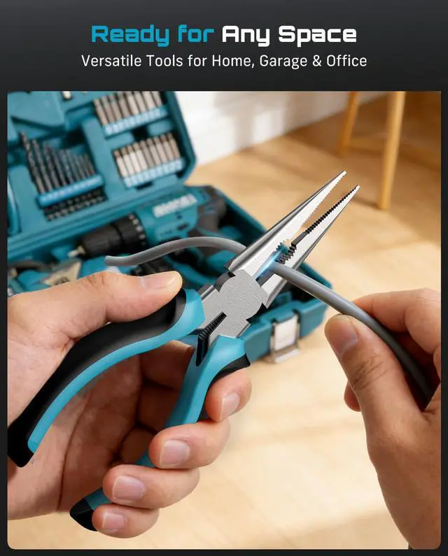 Alt view image 6 of 7 - 21V Cordless Drill Tool Kit - 190Pcs Power Tool Combo Set, Hand Tool Kit with Toolbox, Electric Drill Driver for Home Hand Repair DIY