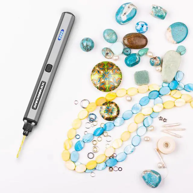 Alt view image 4 of 4 - Mini Electric Drill Pen, 13 in 1 with Aluminium case, Rechargeable, 900 RPM, Needle Vise Hand Drill Kit, 10 HSS Bits, DIY, Wood, Jewelry Making (SDS MINI)
