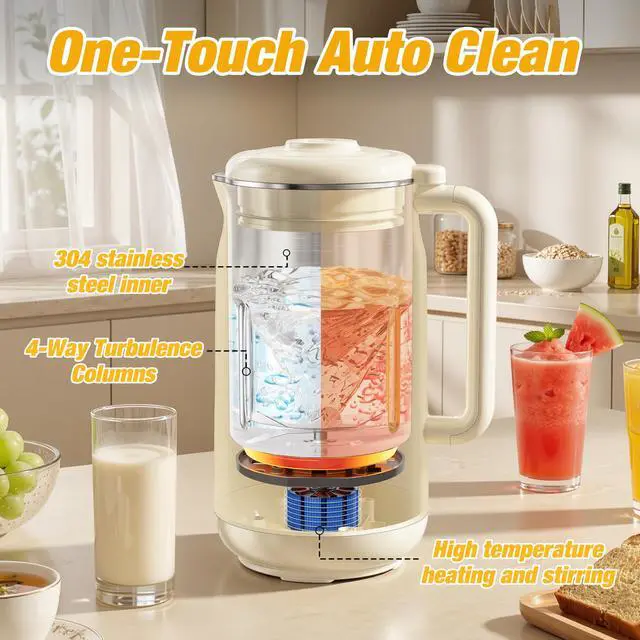 Alt view image 5 of 5 - 10 in 1 Nut Milk Maker Machine, 42oz Soy Milk Maker with LED Panel