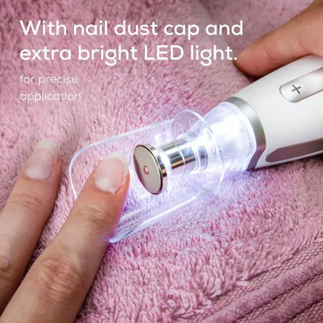 Alt view image 4 of 6 - MP62 Professional Nail Drill Kit, Portable Electric File Machine with 10 Attachments & 10 Sanding Bands, Efile Dremel for Acrylic Gel Manicure and Pedicure, LED Light, with Storage Case