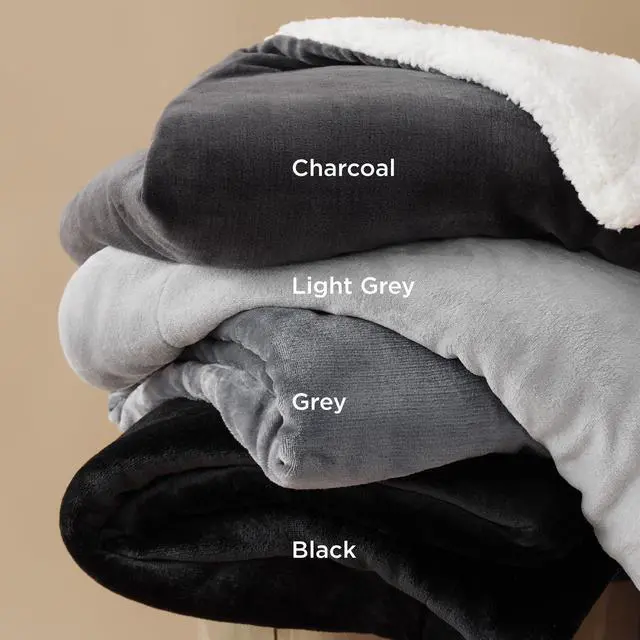 Alt view image 7 of 7 - GentleSoft Sherpa Fleece Throw Blanket for Couch, Non-Heated, Thick & Warm Cozy Blanket for Winter, Soft Fuzzy Plush Throw Gifts for Women and Men, Grey, 50x60 Inches