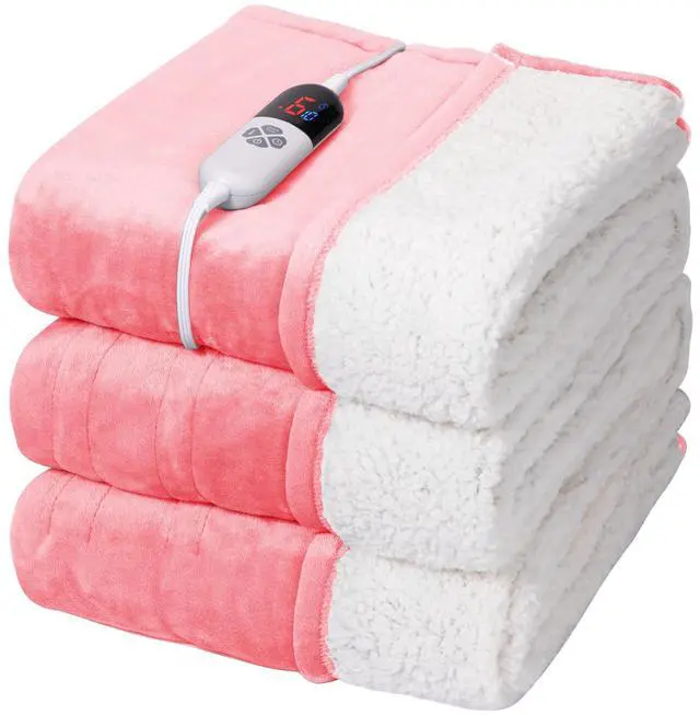 Main image of Electric Blanket Full Size - 72"x84" Fluffy Ultra Soft Flannel Heated Blanket with 6 Heating Levels & 10 Hours Adjustable Timer, Machine Washable (Pink)