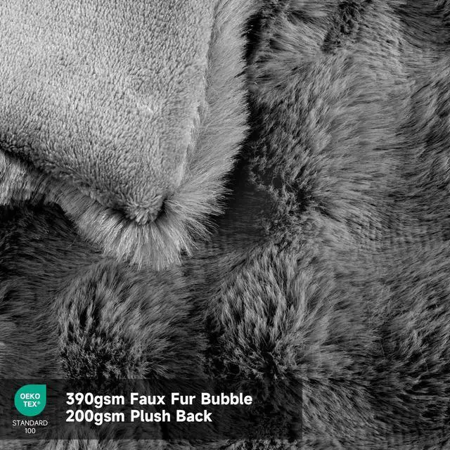 Alt view image 3 of 7 - Heated Blanket Electric Throw- 50"x60" Soft Thick Bubble Electric Blanket for Sofa with 5 Heat Levels & 4 Hours Auto-Off Overheat Protection, Warm Cozy Gifts, Light Grey