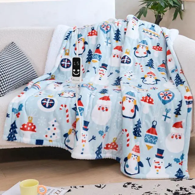 Main image of Electric Heated Blanket Throw 50x60Inch Cute Print Heating Blanket Warm Gift for Women 5 Heat Levels & 12 Hours Auto-Off, Cozy Soft Fleece Sherpa, Machine Washable,ETL&FCC