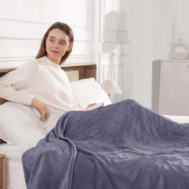 Alt view image 2 of 7 - Electric Blanket Queen Heated Blanket Queen Size 84''X 90'', Pale Purple