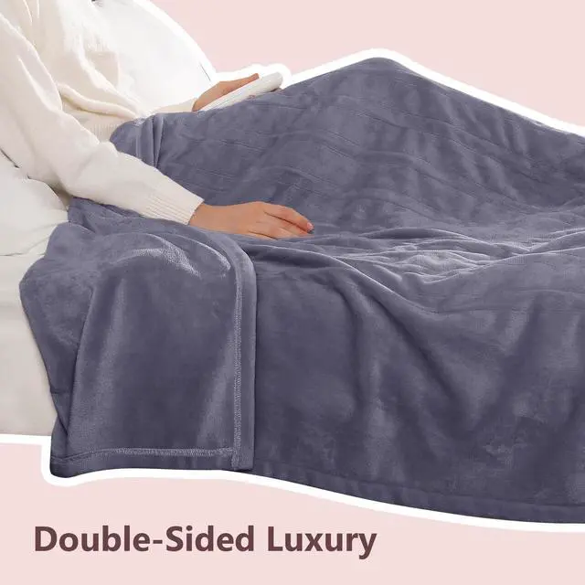 Alt view image 7 of 7 - Electric Blanket Queen Heated Blanket Queen Size 84''X 90'', Pale Purple