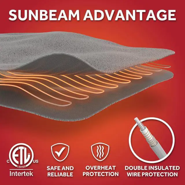 Alt view image 6 of 7 - Electric Royal Luxe Microplush Heated Blanket, 12 Heat Settings, 12-Hour Auto Shut-Off, Fast Heating, Warm and Cozy, Cadet Blue Color, Full (84" x 72")