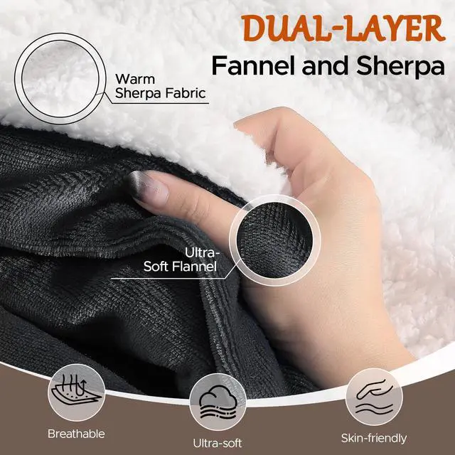 Alt view image 6 of 7 - Electric Blanket Twin - Soft Flannel Heated Blanket Twin Size 62x84 inches, Ultra Soft Fast Heating with 2-10 Timer Settings & 9 Heat Settings, Warm Gift for Grandma, Dark Gray