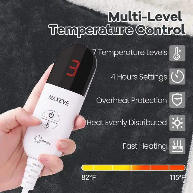 Alt view image 3 of 7 - Heated Wearable Blanket with Foot Pocket & Sleeves Electric Snuggle