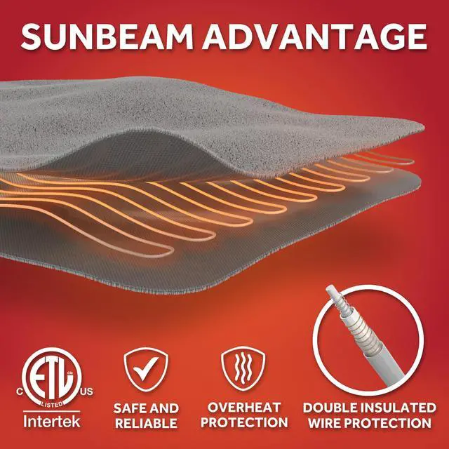 Alt view image 6 of 7 - Electric Throw Royal Luxe Microplush Heated Blanket, 4 Heat Settings, 4-Hour Auto Shut-Off, Fast Heating, Warm and Cozy, Grey Rodeen Plaid, 50" x 60"