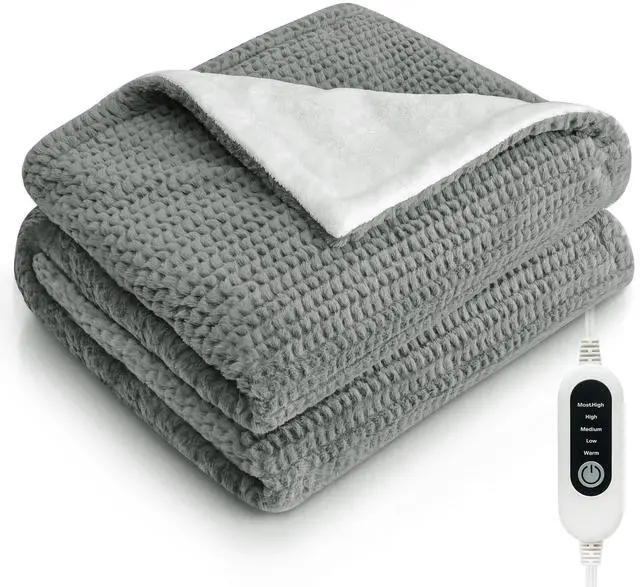 Main image of Heated Blanket Electric Throw Blanket with 5 Heat Settings, 10H Auto-Off, 50"x60" Soft Wave Fleece for Couch, Bed & Office, ETL Certified