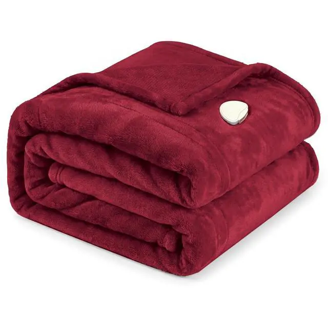 Main image of Electric Heated Blanket Throw, Super Cozy Soft 2-Layer Flannel 50" x 60" Heated Throw with 3 Heating Levels & 4 Hours Auto Off, Machine Washable, ETL&FCC Certified, Home Office Use, Red