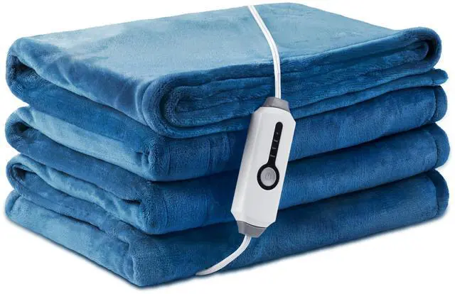 Main image of Electric Heated Blanket Full Size 72"x 84", Flannel for Bed, Sofa and Couch, ETL Certified, 4 Heat Settings, 1-10H Timer, Overheat Protection, Machine Washable, Teal