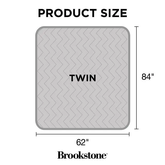 Alt view image 7 of 7 - Electric Heated Comfort Plush Herringbone Blanket w/ 10 Heat Settings - Adjustable Timer - Dryer Safe - Twin Blanket - Gray