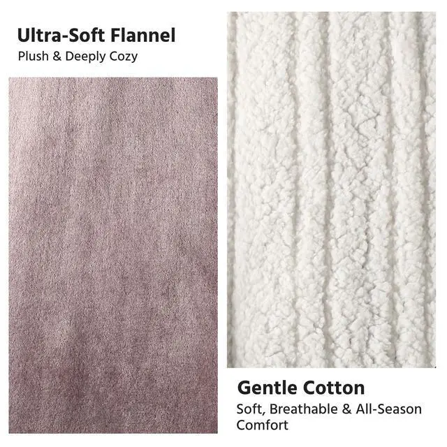 Alt view image 3 of 6 - Electric Heated Blanket Queen Size 84" x 90", Soft Flannel for Bed, Couples, 10 Heat Settings, 1-12H Auto Shut Off, Dual Zone Controls, Overheat Protection, Machine Washable, Purple