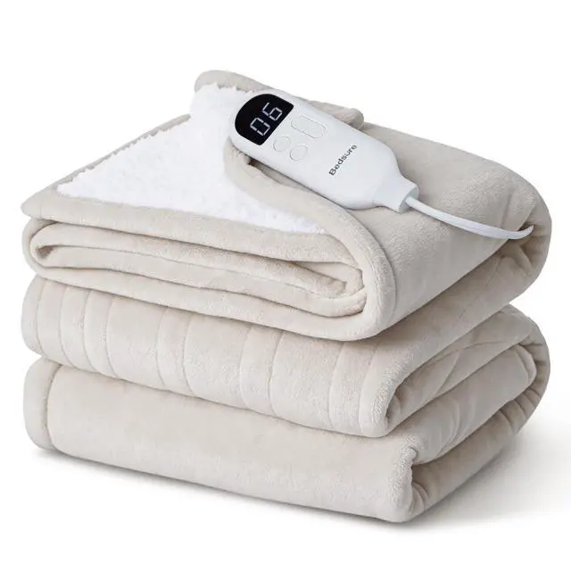 Main image of Electric Blanket Twin with Preheat Function - Soft Flannel Heated Blanket Twin Size, Fast Heating with 6 Time Settings (Up to 10H) & 6 Heat Settings, Gifts for Grandma (62x84 inches, Cream)