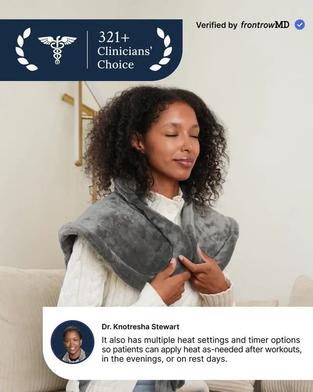 Alt view image 2 of 7 - Electric Heating Pad - 6 Heat Levels for Neck Shoulder and Back, Birthday Gifts for Women Men Mom Dad, Weighted Pad for Snug Fit, ETL Safety Certified, FSA Eligible, 24"x33" Gray