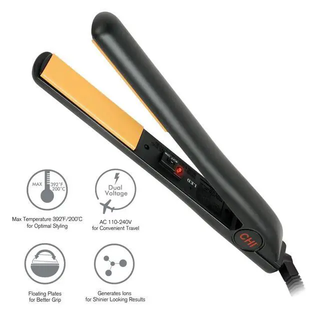 Alt view image 3 of 5 - Tourmaline Ceramic Series Flat Iron, Hair Straightener for Silky, Smooth Hair, 392°F Maximum Temperature, 1" Iron