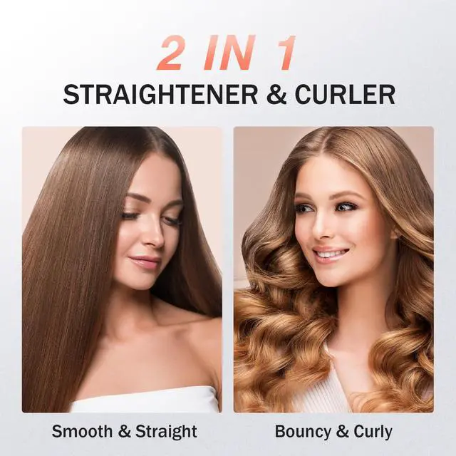 Alt view image 5 of 7 - Flat Iron Hair Straightener, 1 Inch Titanium Plates Hair Straightener with 15S Heat-up, Professional MCH Ceramic Negative Ion Hair Iron Dual Voltage for Women Hair with Auto Shut-Off