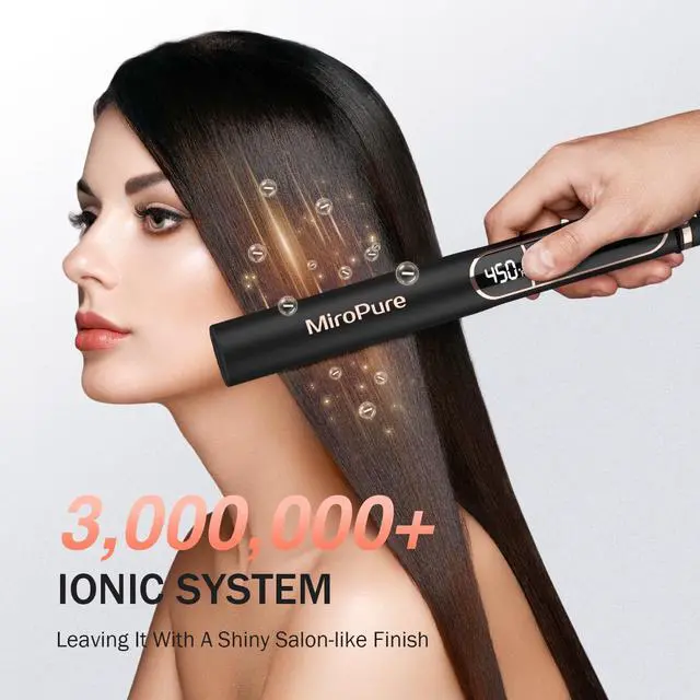 Alt view image 3 of 7 - Flat Iron Hair Straightener, 1 Inch Titanium Plates Hair Straightener with 15S Heat-up, Professional MCH Ceramic Negative Ion Hair Iron Dual Voltage for Women Hair with Auto Shut-Off