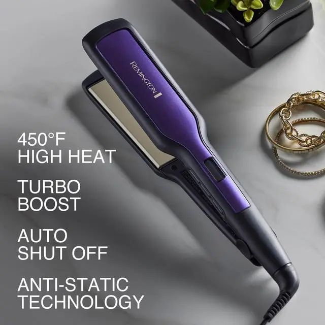 Alt view image 5 of 5 - 1 3/4" Flat Iron, Hair Straightener with Anti-Static Technology, 30-Second Heat Up & 60 Minute Auto Shut-Off, 30% Longer Ceramic Floating Plates, Titanium + Ceramic Coating
