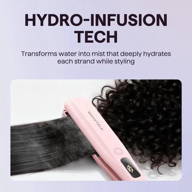 Alt view image 7 of 7 - Steam Hair Straightener 1.38'' with Detachable Comb for Silk Press