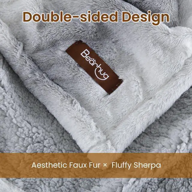 Alt view image 4 of 7 - Electric Blanket Full Size 77" x 84", 10 Heat Settings Heated Blanket, 1-12 Hour Auto Shut-Off, Faux Fur & Sherpa Dual-Sided Heating Blanket, Machine Washable, Gift-Ready Elegant Packaging