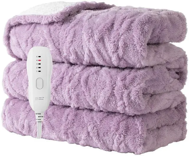 Main image of Heated Blanket-Electric Blanket 50"x60" Soft Heated Throw Blanket with 5 Heating Levels & 3 Hours auto-Off,Machine Washable(Purple