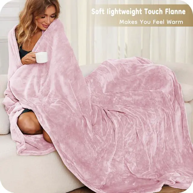 Alt view image 5 of 7 - Electric Heated Blanket Full Size 72" x 84", Ultra Soft Flannel Heating Blanket with 4 Heat Settings, 10-Hour Auto Shutoff, ETL Listed Overheat Protection, Machine Washable, Light Pink