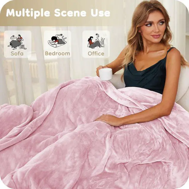 Alt view image 7 of 7 - Electric Heated Blanket Full Size 72" x 84", Ultra Soft Flannel Heating Blanket with 4 Heat Settings, 10-Hour Auto Shutoff, ETL Listed Overheat Protection, Machine Washable, Light Pink