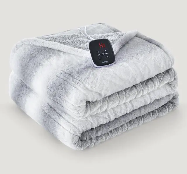 Alt view image 7 of 7 - Electric Blanket Full Size 77" x 84", 10 Heat Settings Heated Blanket, 1-12 Hour Auto Shut-Off, Faux Fur & Sherpa Dual-Sided Heating Blanket, Machine Washable, Gift-Ready Elegant Packaging