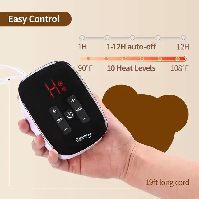 Alt view image 3 of 7 - Heated Blanket Twin Size, 62"x84" Electric Blanket with 10 Heat Levels & 1-12H Adjustable Auto Off, Faux Fur and Sherpa Reversible Bed Warmer, ETL Certified, Machine Washable