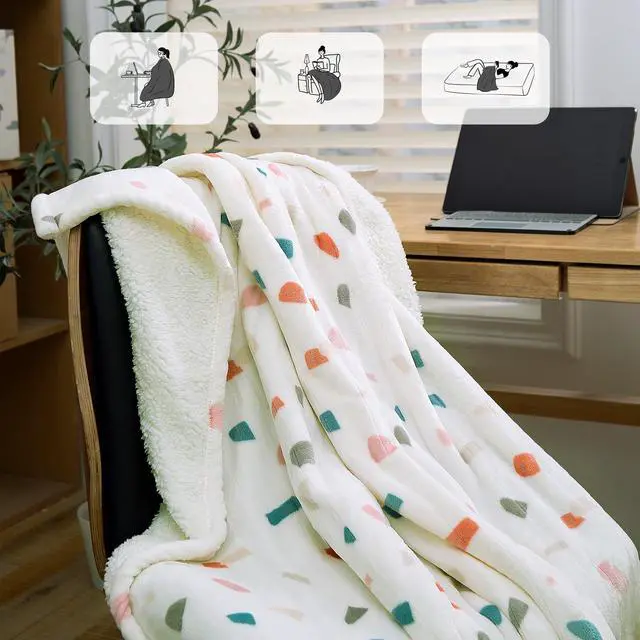 Alt view image 5 of 7 - Heated Blanket Throw 50"x60" - Machine Washable Electric Throw Blanket Printed Heated Throw Blanket with ETL & FCC Certification 4 Heating Levels 3 Hours Auto-Off Overheat Protection (Stone)