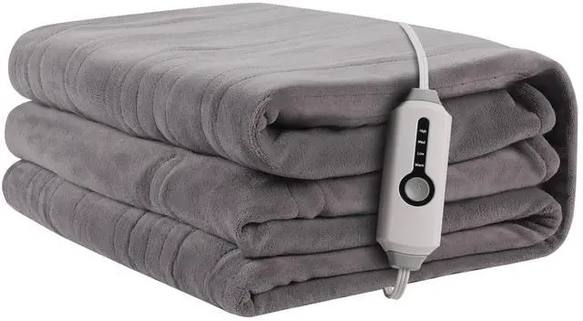 Main image of Electric Heated Blanket 72"x84" Full Size, Soft Plush Fleece Blanket for Bed Couch Home, with 4 Heating Levels and 10 Hs Auto-Off, Machine Washable, Parents's Gifts, for Full Body Warmth, Light Gray