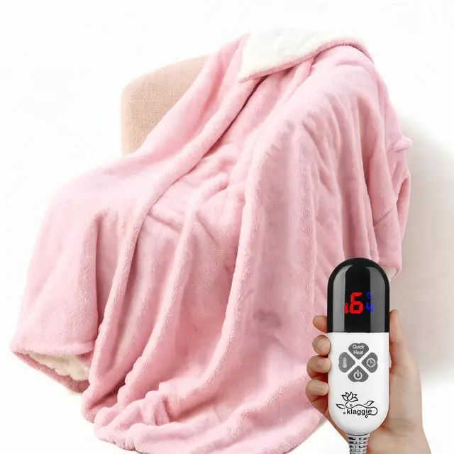 Main image of Electric Heated Throw Blanket Sherpa 50"x60" Pink Machine Washable 6 Heat Settings 4 Hours Auto Off Overheat Protection for Home Office Use