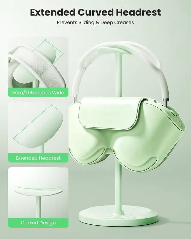Alt view image 5 of 7 - Headphone Stand, Desktop Headset Holder, Green