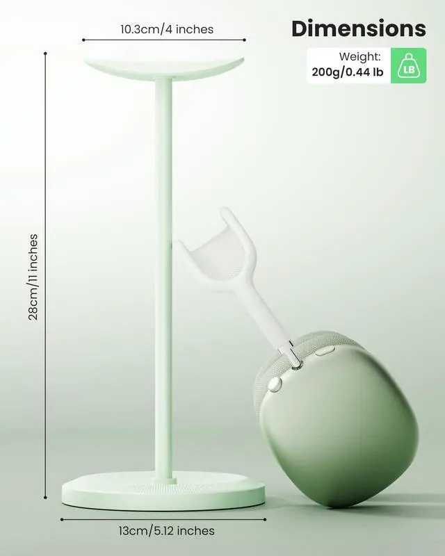Alt view image 6 of 7 - Headphone Stand, Desktop Headset Holder, Green