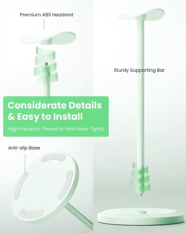 Alt view image 7 of 7 - Headphone Stand, Desktop Headset Holder, Green