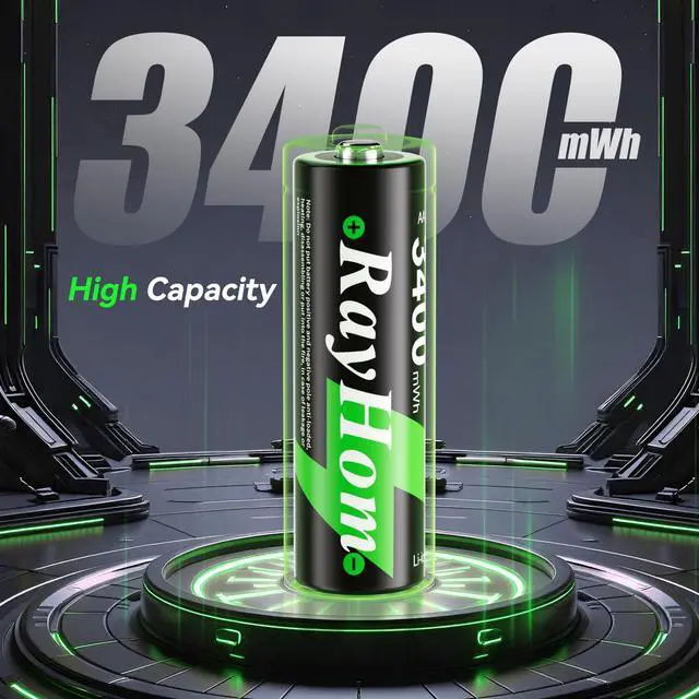 Alt view image 2 of 7 - 16 Pack 3400mWh Rechargeable Lithium Batteries AA for Blink Camera