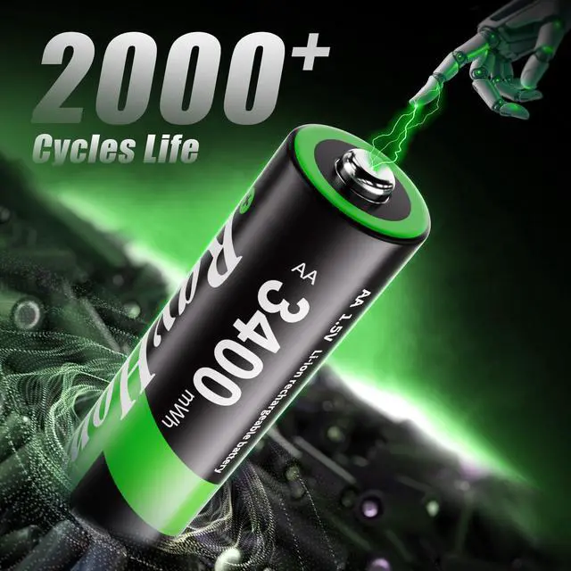 Alt view image 4 of 7 - 16 Pack 3400mWh Rechargeable Lithium Batteries AA for Blink Camera