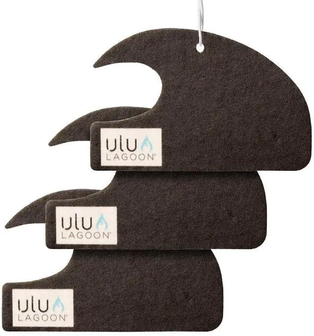 Main image of Hanging Car Air Freshener | Tropical Beach Coconut Surf Wax Scent Mini Wave | Long Lasting Car Freshener, Closet and Beyond | Made In USA | 3 Pack (Black)